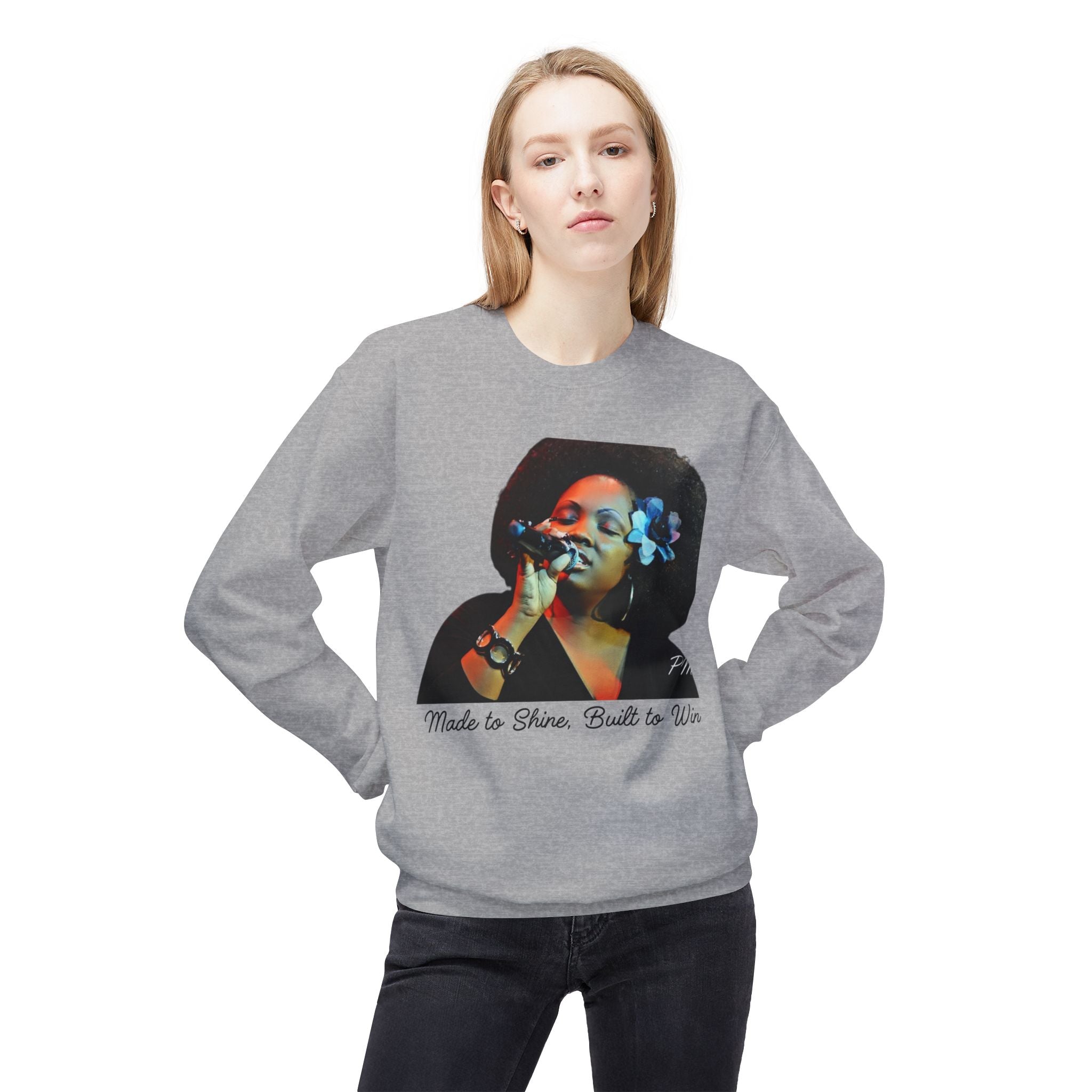 Made to Shine Sweatshirt, Inspirational Crewneck Pullover, Motivational Fleece Sweatshirt, Unisex Confidence Apparel